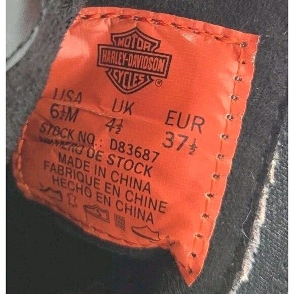 Harley-Davidson Womens Size 6.5M Angela Ankle Boots Black Leather Studded D83687 - Picture 10 of 10